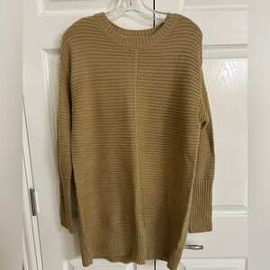 Nine West Camel Ribbed Tunic Sweater